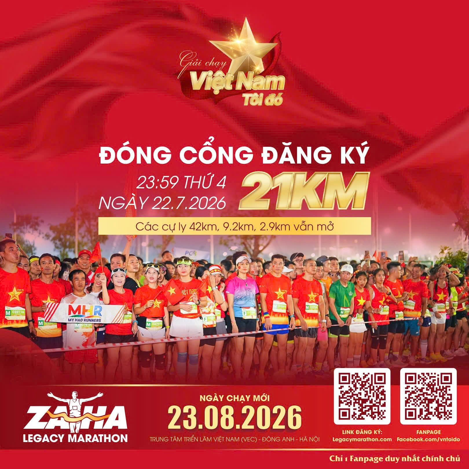 🔔 THÔNG BÁO ĐÓNG CỔNG ĐĂNG KÝ CỰ LY 21KM